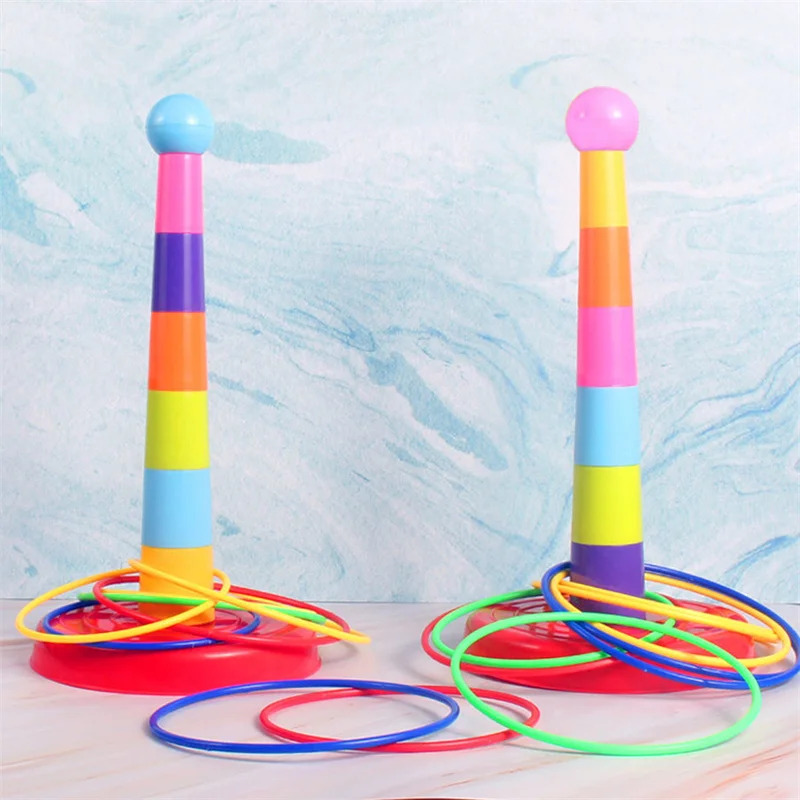 Kids Outdoor Learning Activities - Kids Ring Toss Game, Stacking Toys