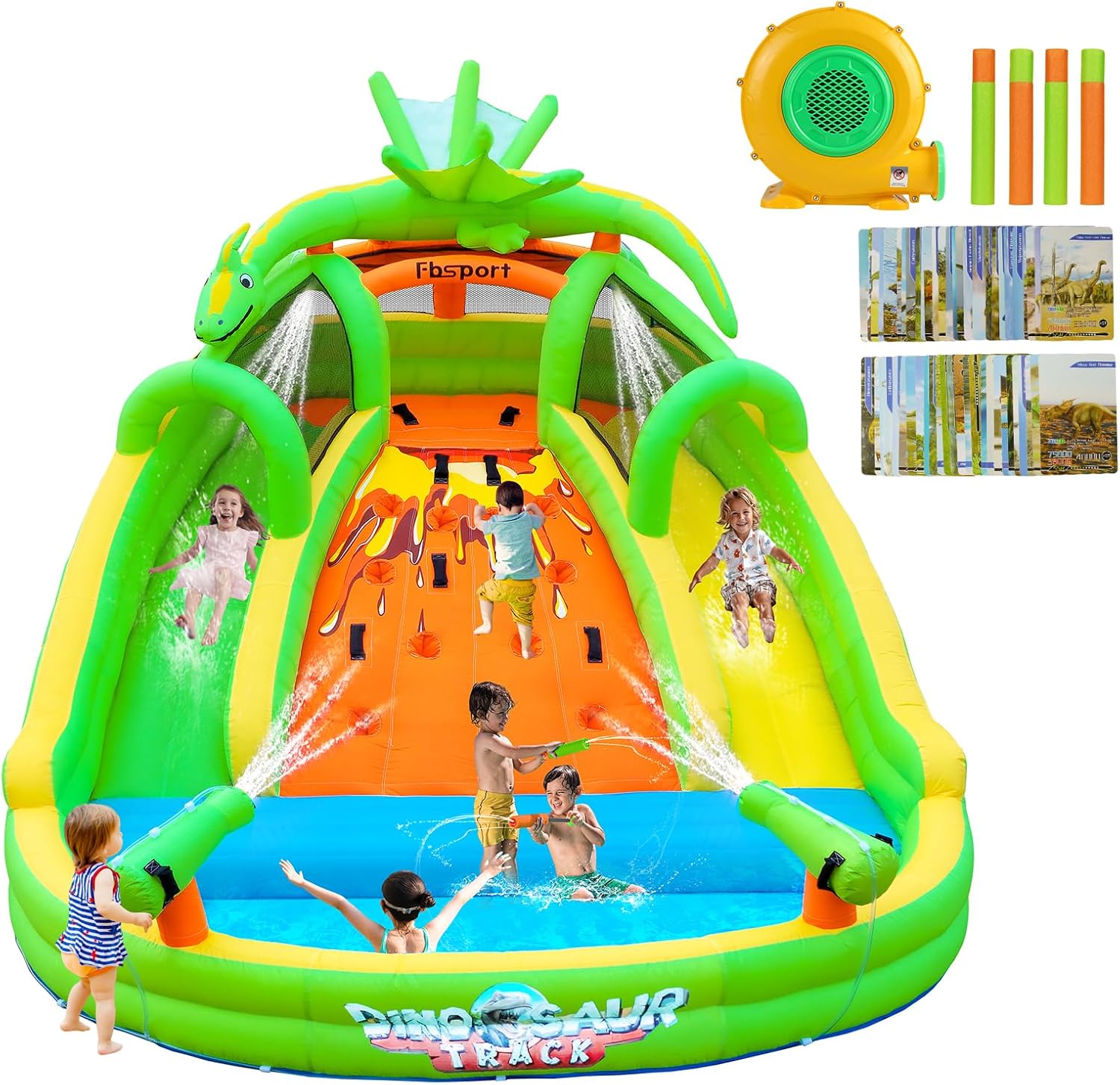 Kids Outdoor House With Slide - Kids Inflatable Bounce House with Slide,