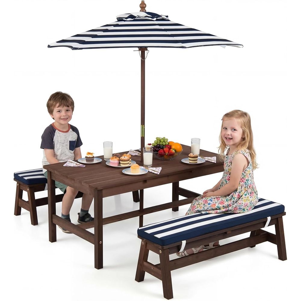 Kids Outdoor Bench - Kids Picnic Table, ir Wood Toddler