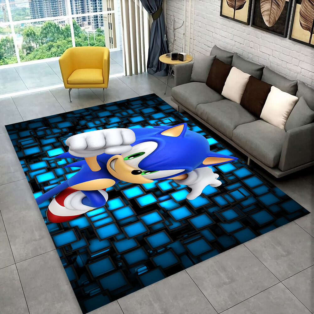 Kids Outdoor Play Area - 3D S-Sonik Cartoon Retro Area Rug,Carpet
