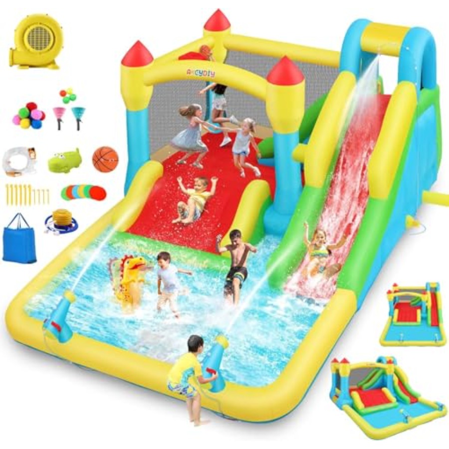 Outdoor/Indoor inflatable wate - Kids Outdoor House With Slide ulasan dan harga
