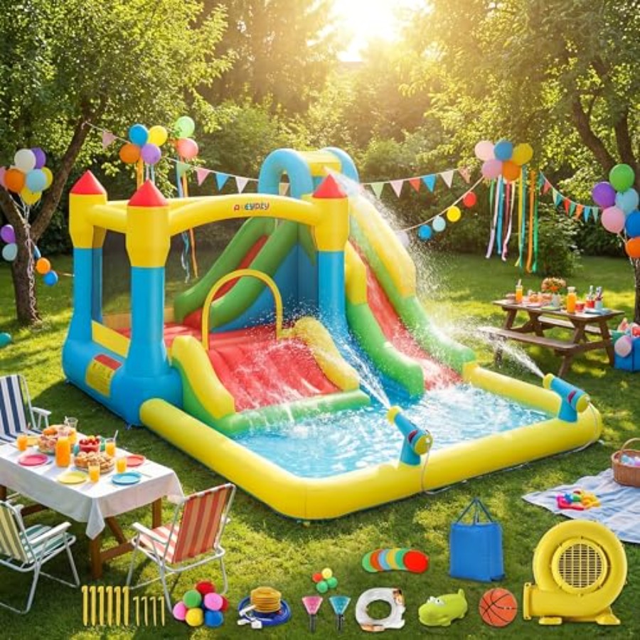 Outdoor/Indoor inflatable wate - Kids Outdoor House With Slide ulasan dan harga