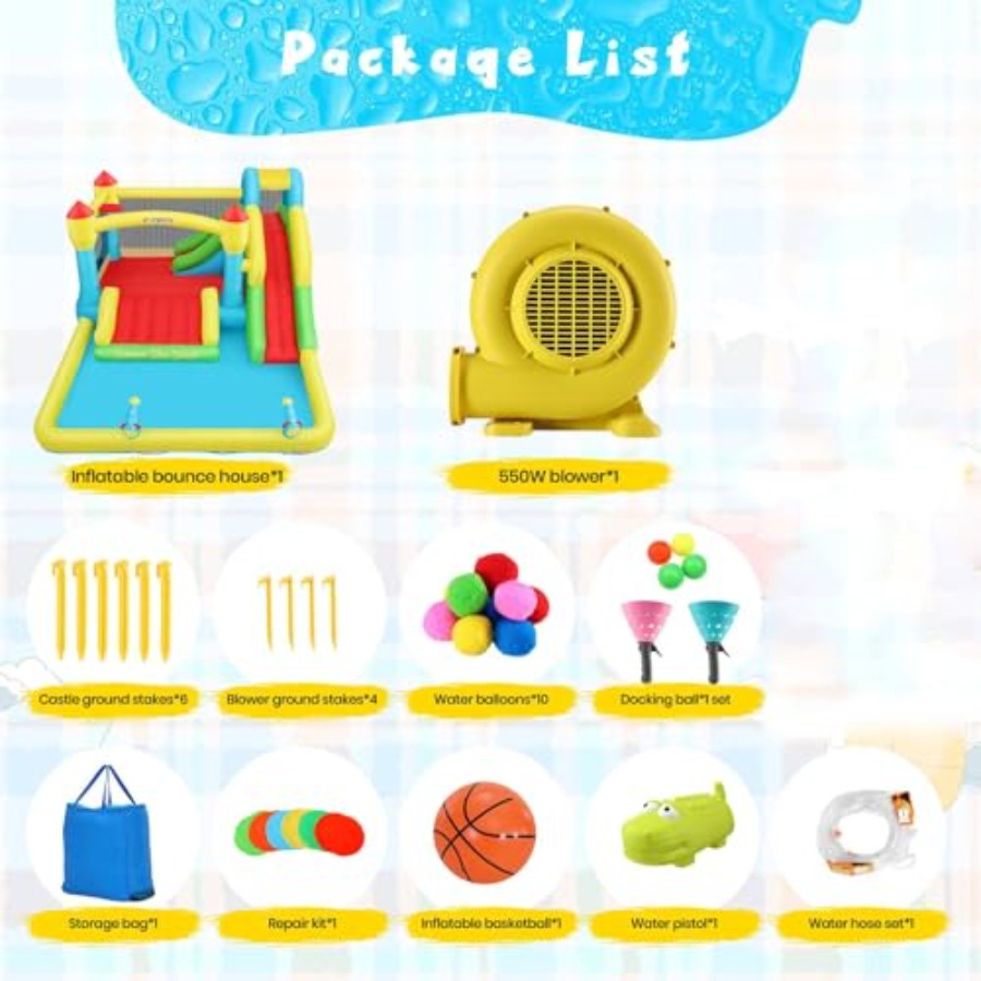Outdoor/Indoor inflatable wate - Kids Outdoor House With Slide ulasan dan harga