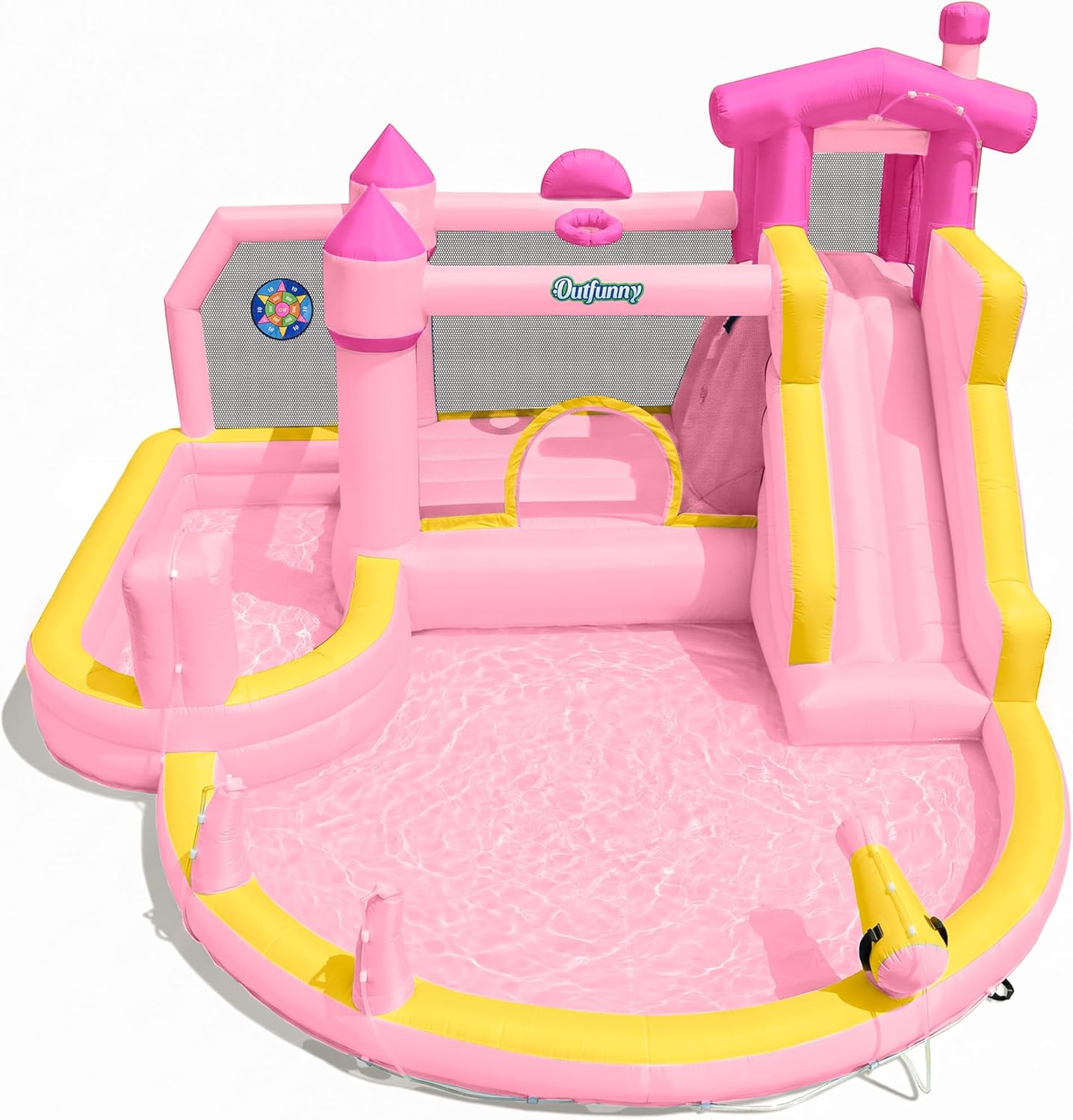 Pink Inflatable Water Slide Bo - Kids Outdoor House With Slide ulasan dan harga