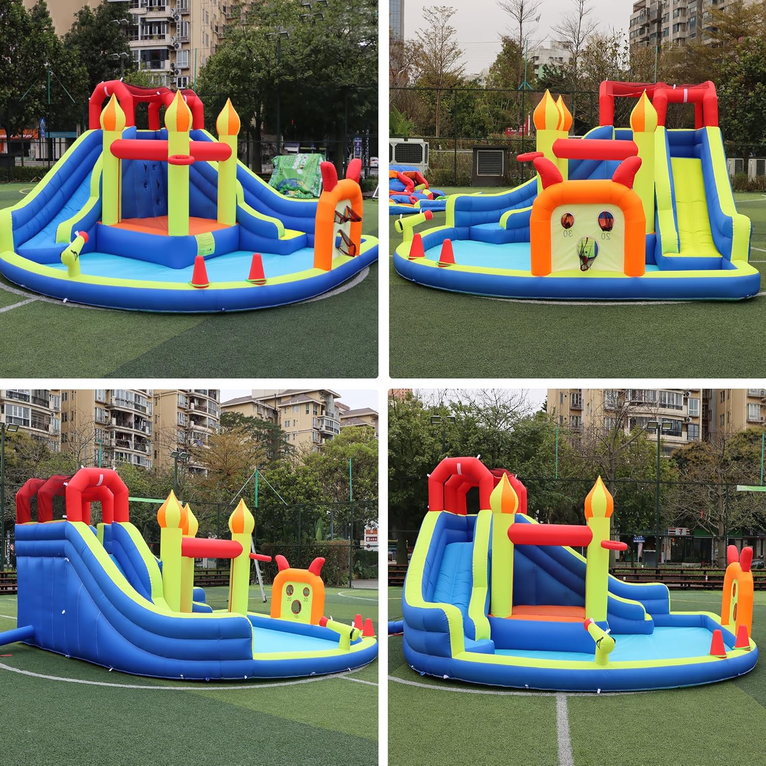 Kids Jumping Castle with Two L - Kids Outdoor House With Slide ulasan dan harga