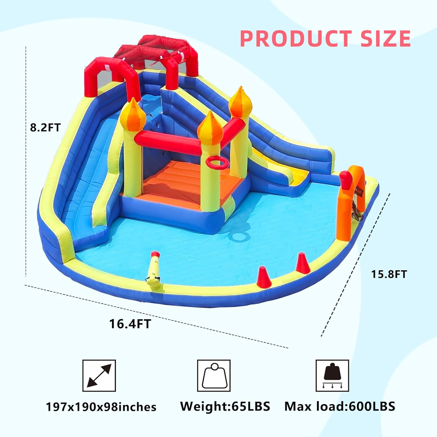 Kids Jumping Castle with Two L - Kids Outdoor House With Slide ulasan dan harga