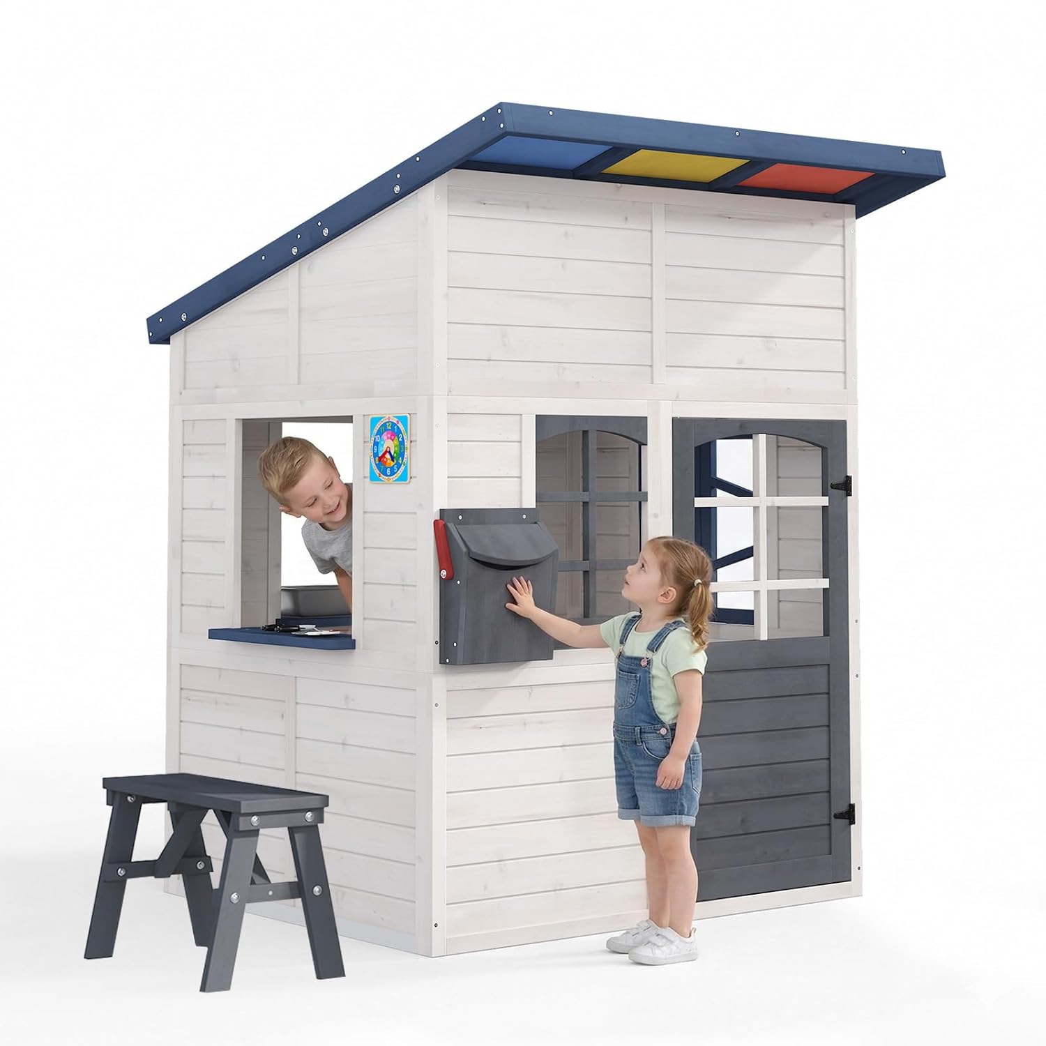 Wooden Kids Outdoor Playhouse  - Kids Outdoor Bench ulasan dan harga