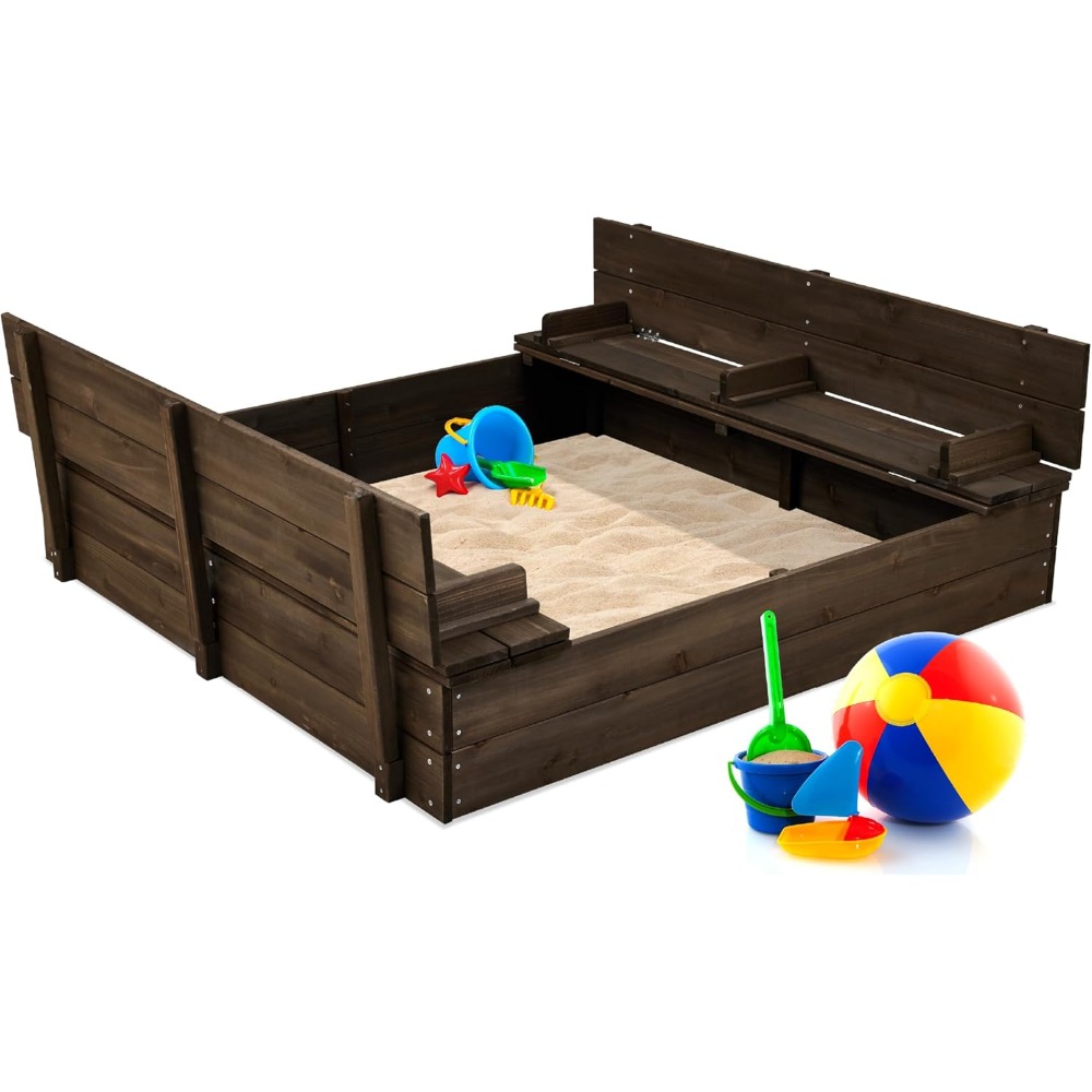 Large Outdoor Kids Sandbox wit - Kids Outdoor Bench ulasan dan harga