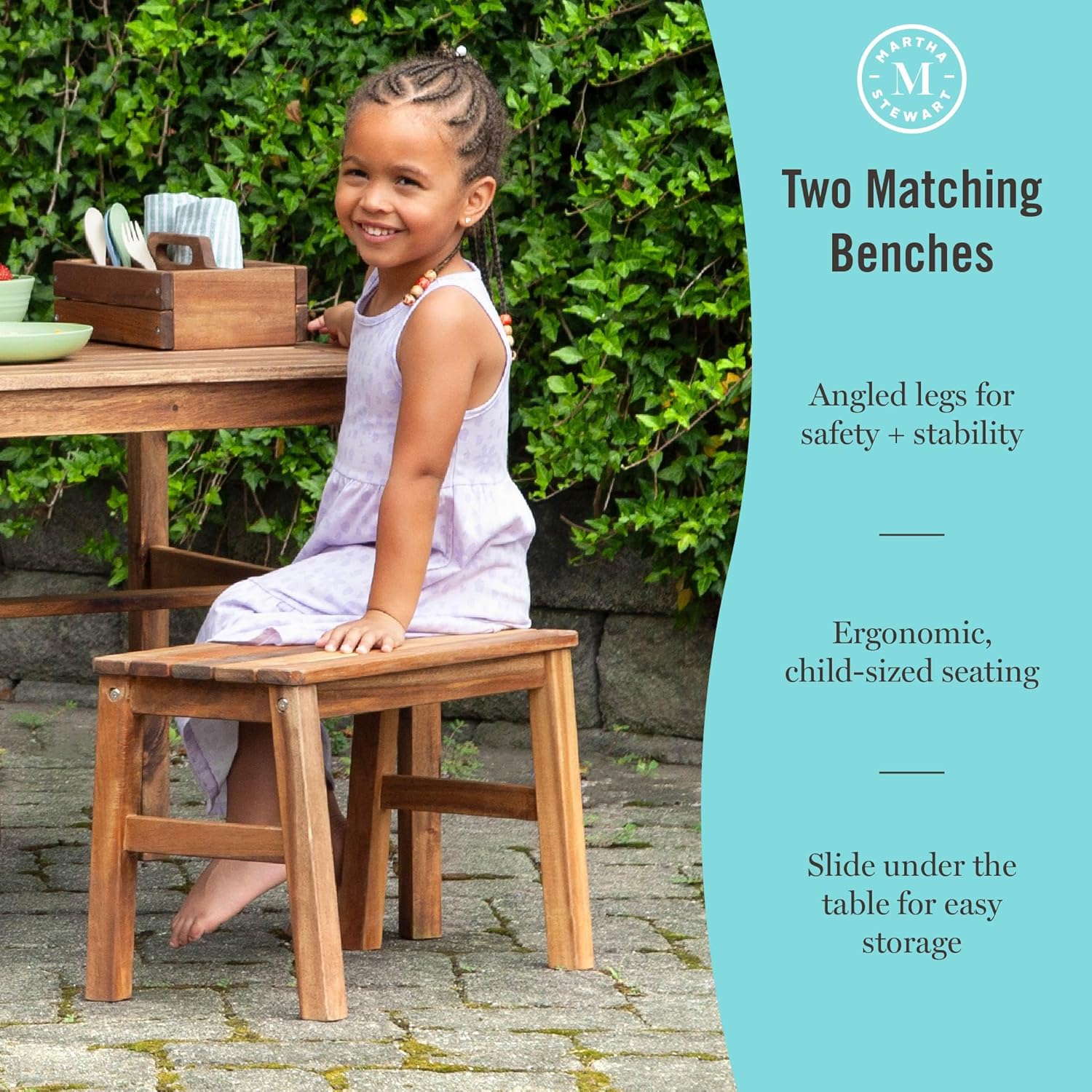 Kids Outdoor Table & Bench Set - Kids Outdoor Bench ulasan dan harga