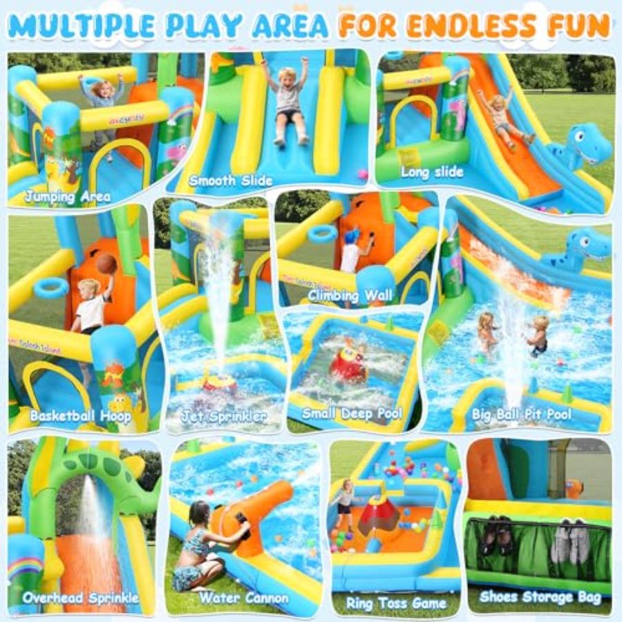 Outdoor backyard inflatable wa - Kids Outdoor House With Slide ulasan dan harga
