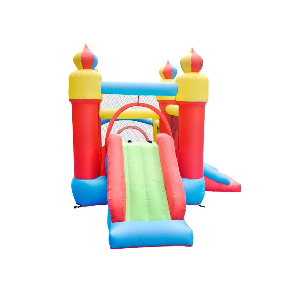 In Stock Kids Inflatable Bounc - Kids Outdoor House With Slide ulasan dan harga