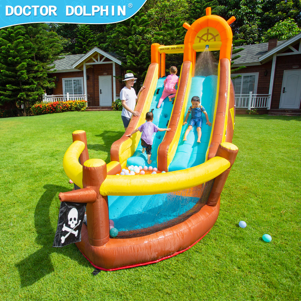 Doctor Dolphin Pirate Ship Out - Kids Outdoor House With Slide ulasan dan harga