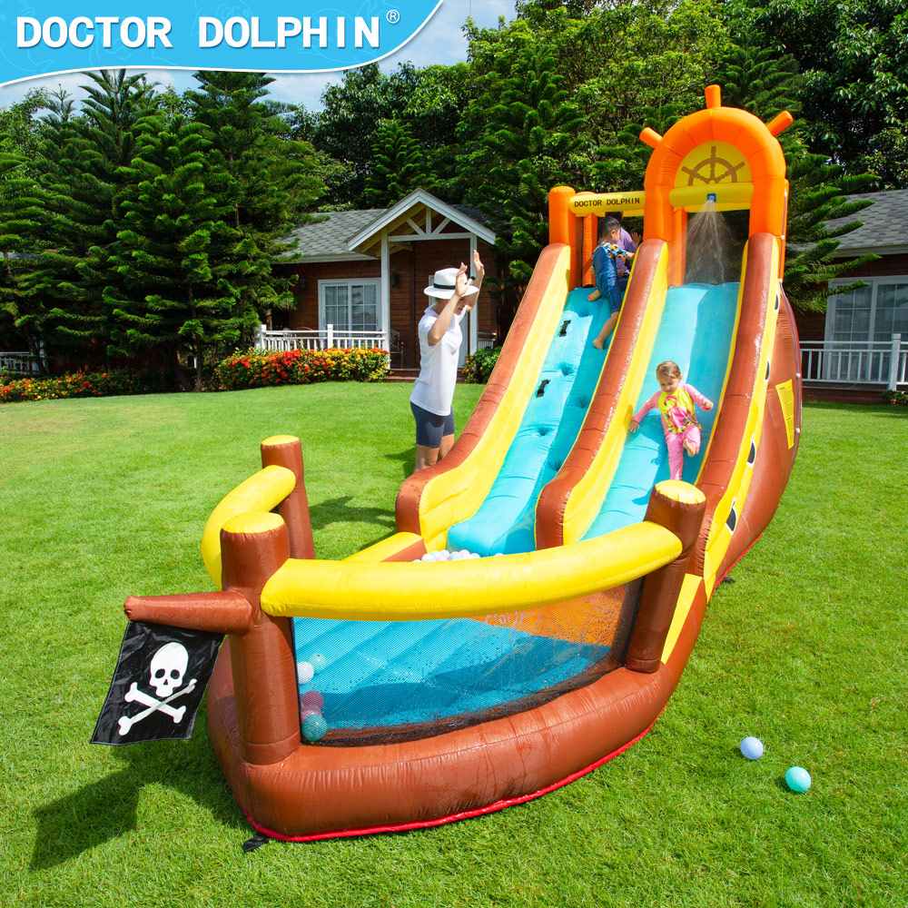Doctor Dolphin Pirate Ship Out - Kids Outdoor House With Slide ulasan dan harga