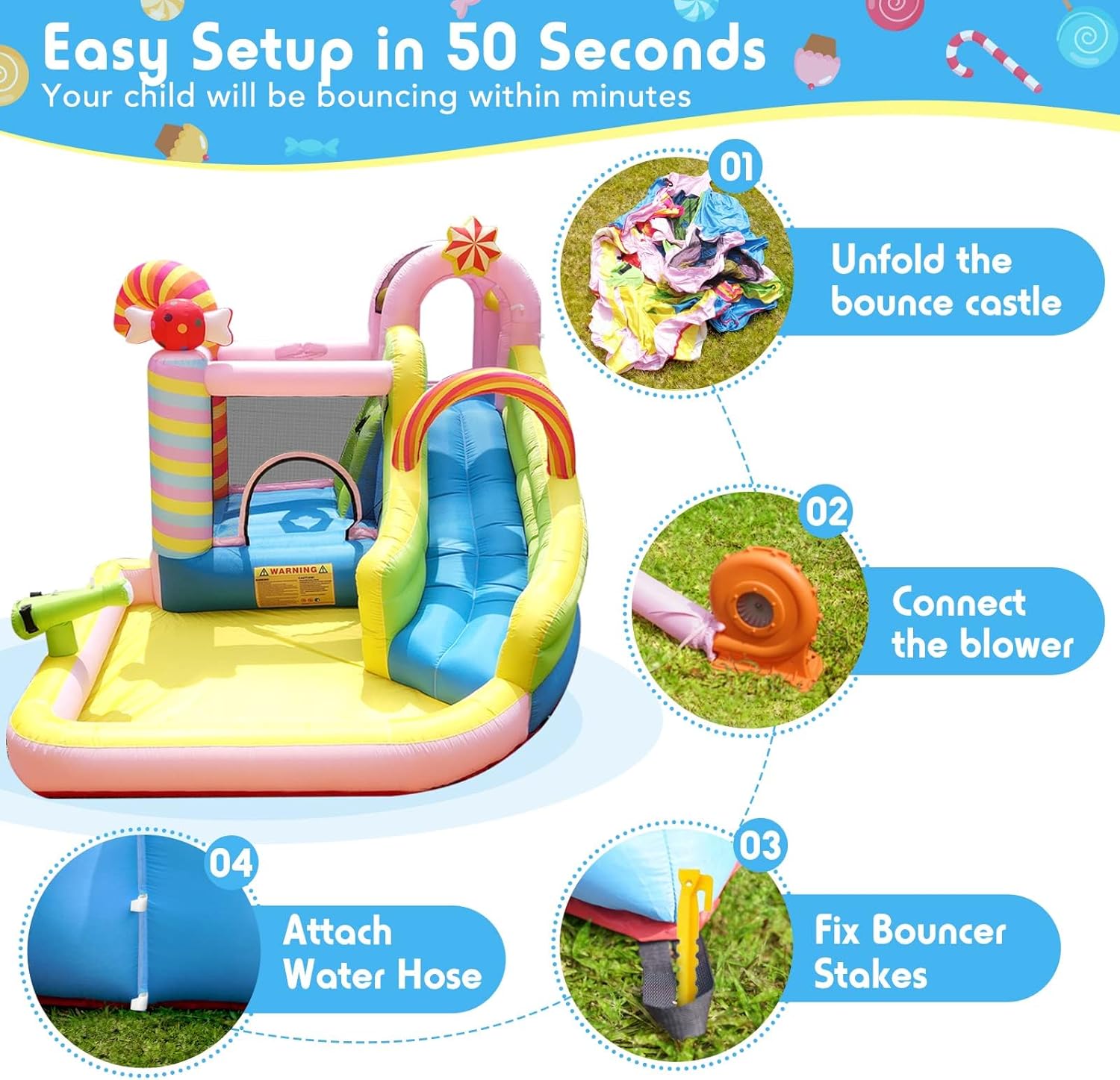Kids Inflatable Water Slide Bo - Kids Outdoor House With Slide ulasan dan harga