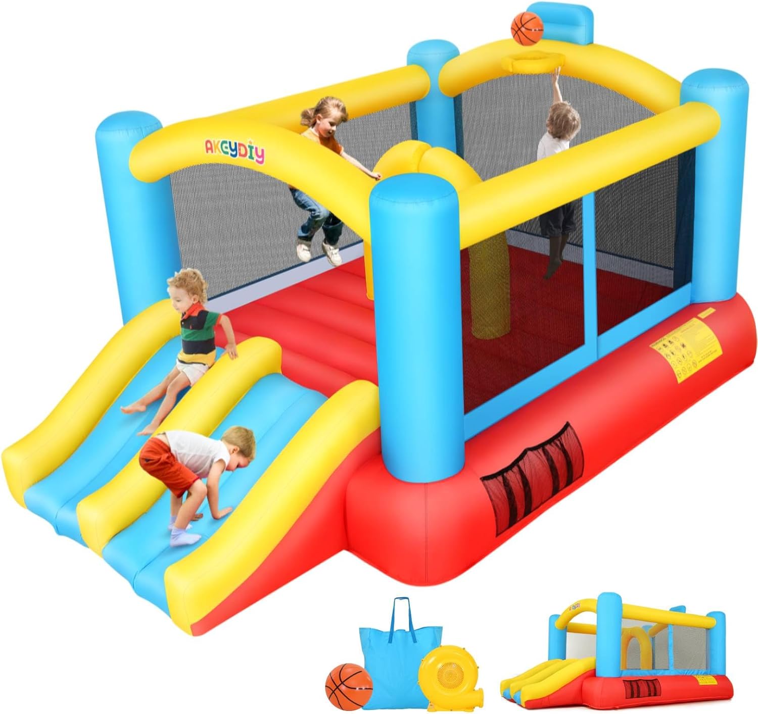 Inflatable Bouncy Castle with  - Kids Outdoor House With Slide ulasan dan harga