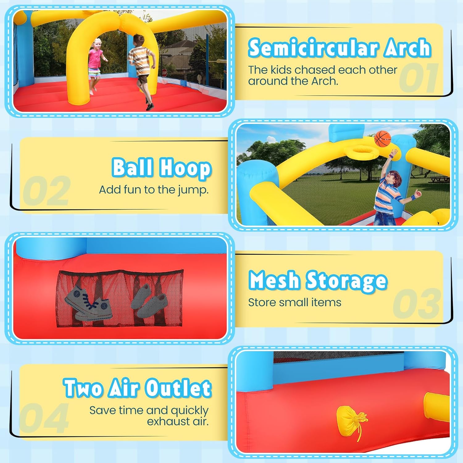 Inflatable Bouncy Castle with  - Kids Outdoor House With Slide ulasan dan harga
