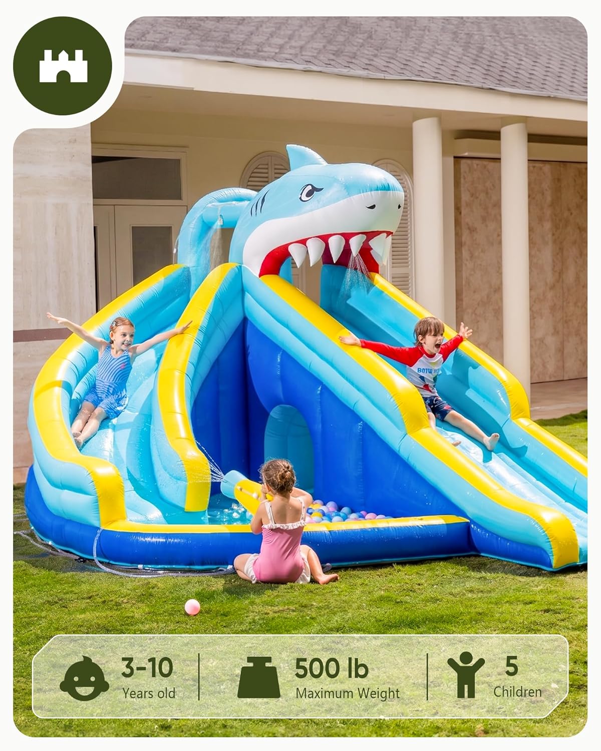 Kids Inflatable Water Slide Bo - Kids Outdoor House With Slide ulasan dan harga