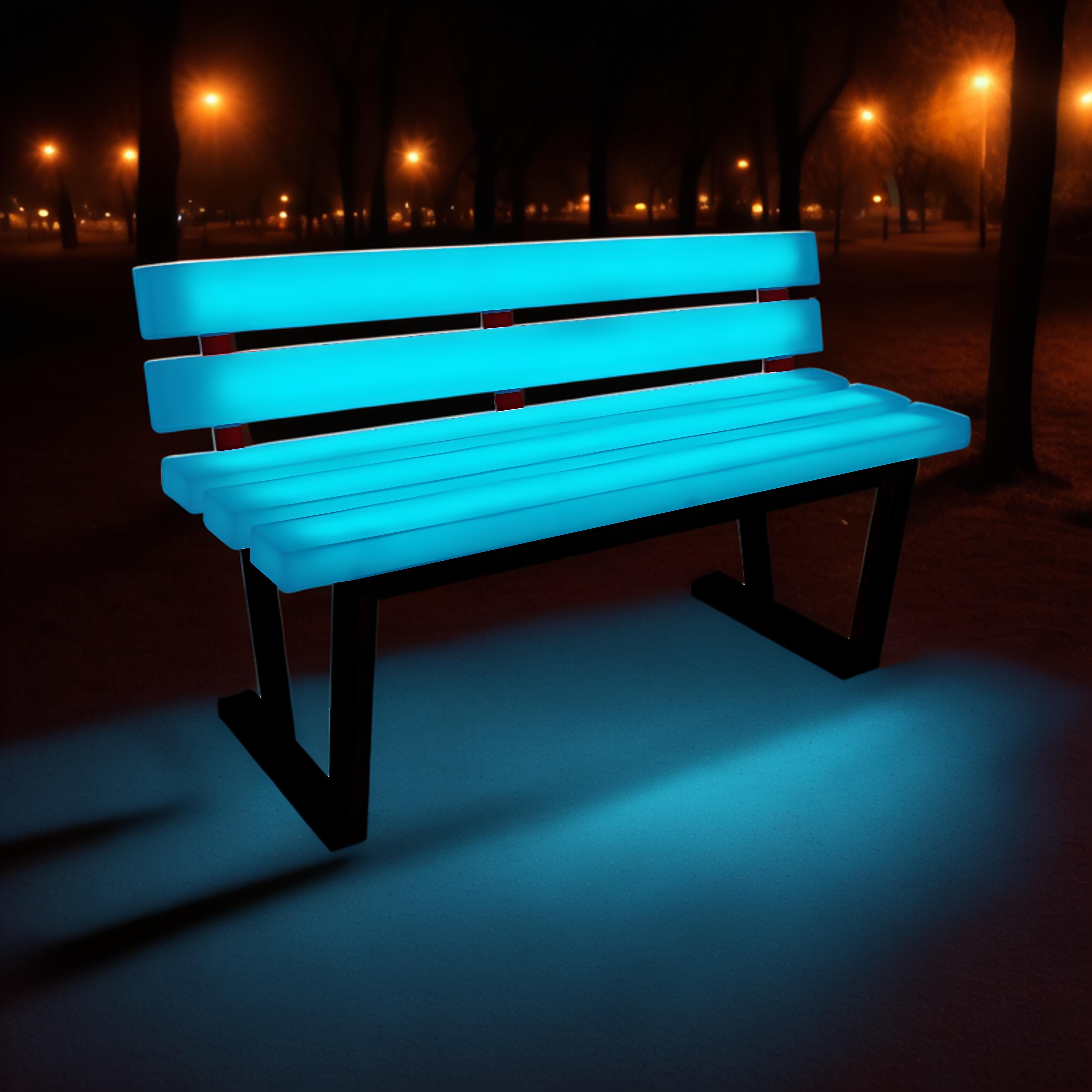 12V RGB LED Illuminated PE Pla - Kids Outdoor Bench ulasan dan harga