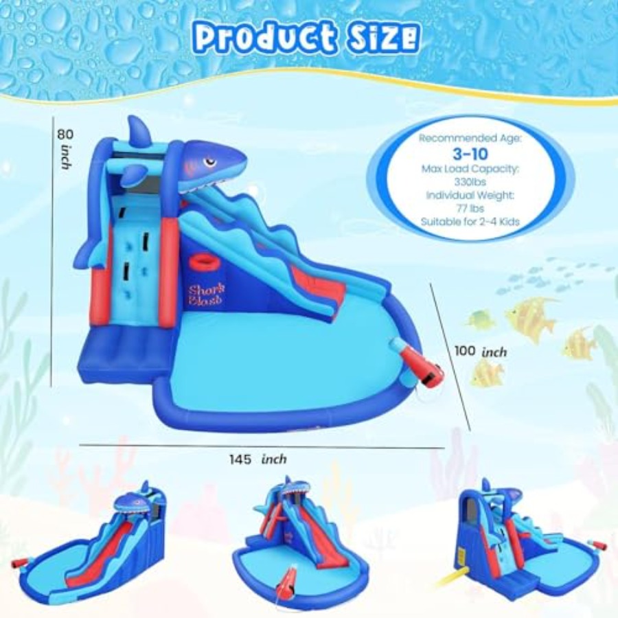 Outdoor/Indoor inflatable wate - Kids Outdoor House With Slide ulasan dan harga