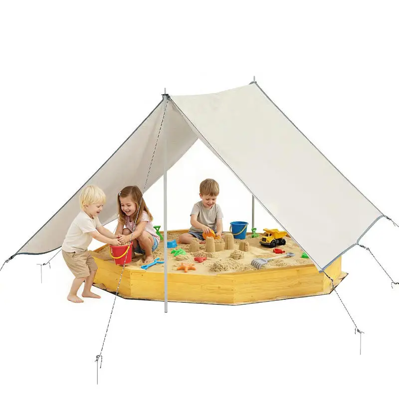 Qaba Wooden Sandbox with Large - Kids Outdoor Bench ulasan dan harga