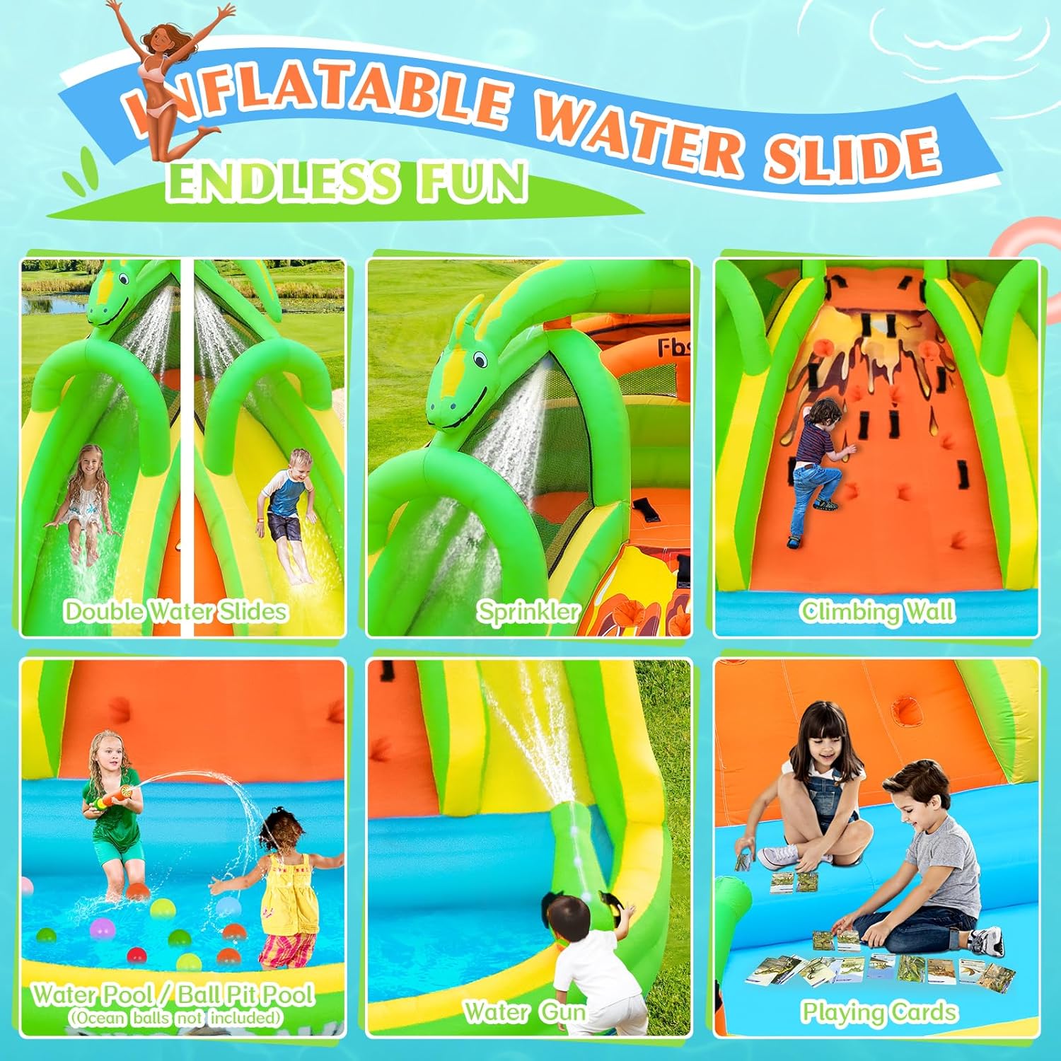 Kids Inflatable Bounce House w - Kids Outdoor House With Slide ulasan dan harga