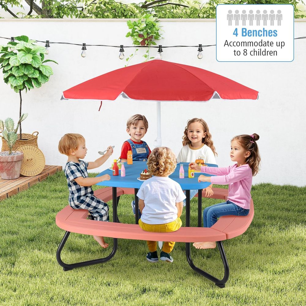 Kids Picnic Table, 8 Person To - Kids Outdoor Bench ulasan dan harga