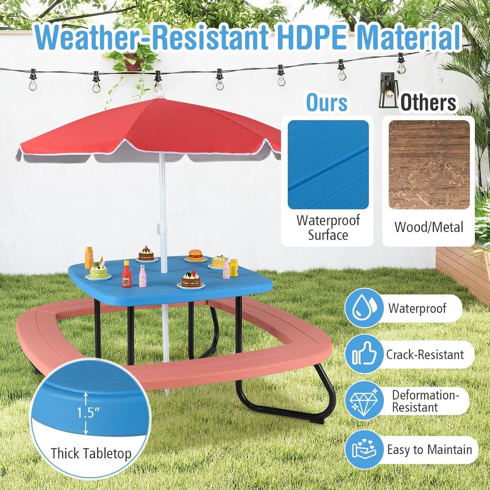Kids Picnic Table, 8 Person To - Kids Outdoor Bench ulasan dan harga