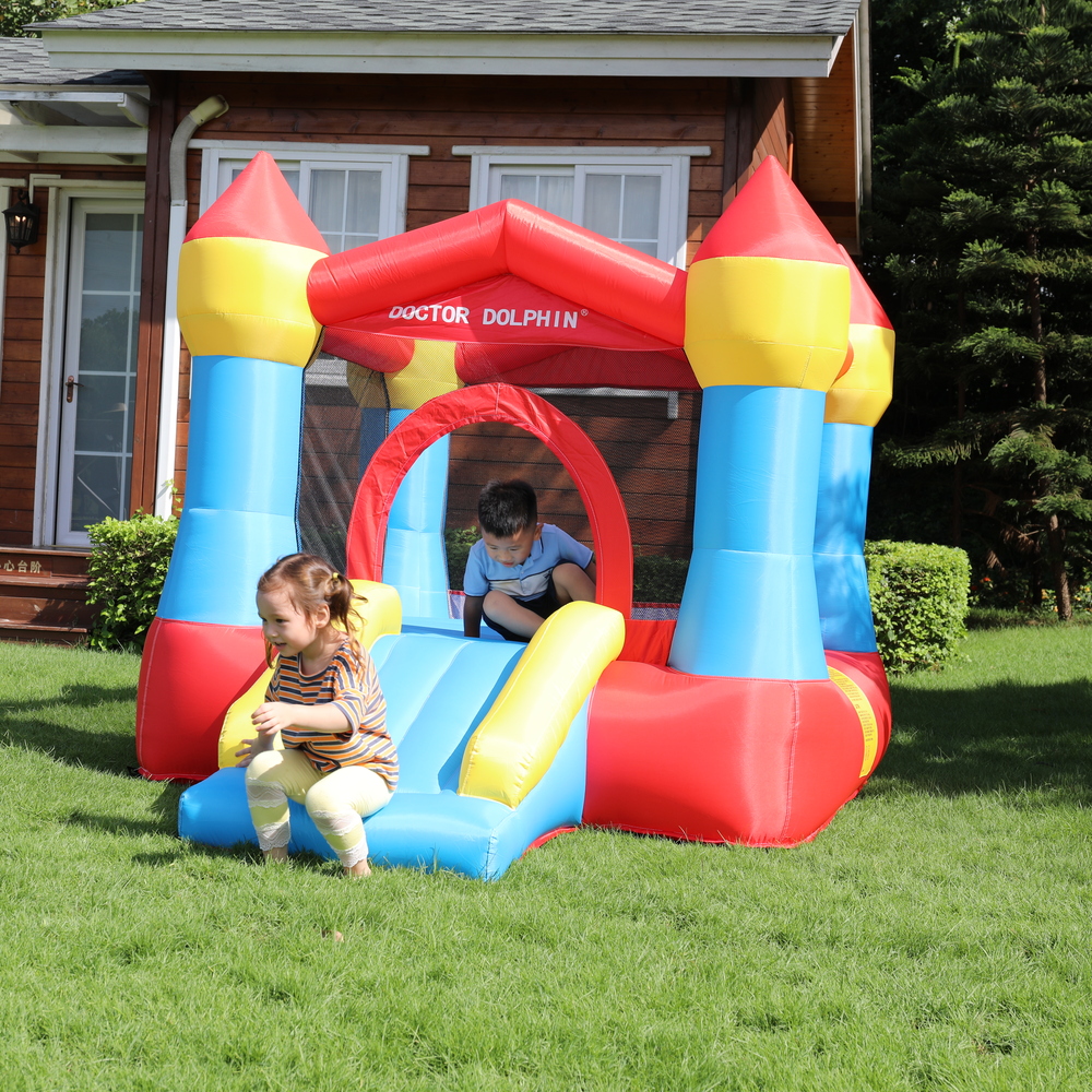 Custom Outdoor Inflatable Boun - Kids Outdoor House With Slide ulasan dan harga