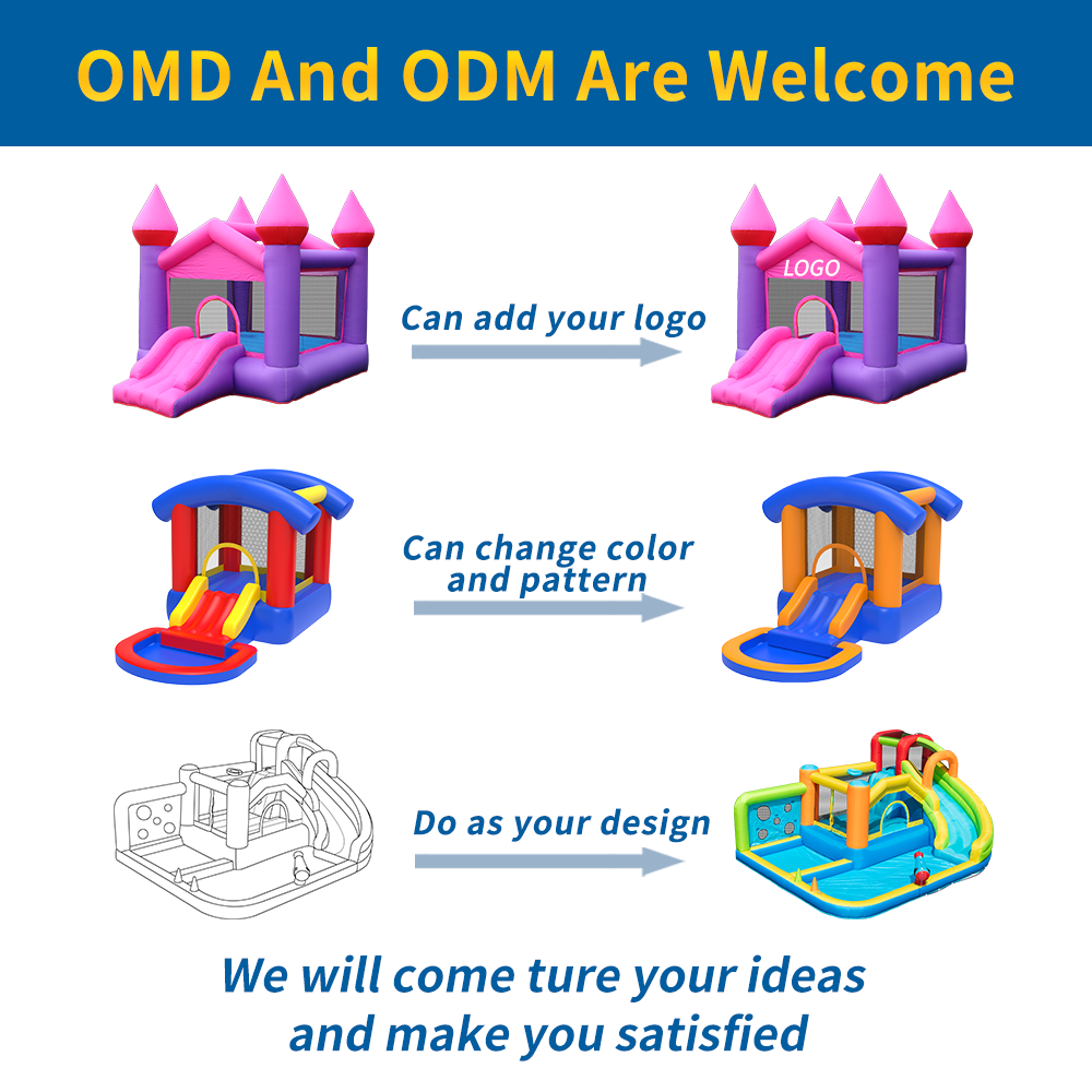 Custom Outdoor Inflatable Boun - Kids Outdoor House With Slide ulasan dan harga