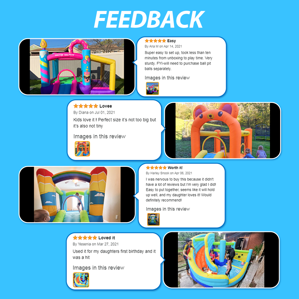 Custom Outdoor Inflatable Boun - Kids Outdoor House With Slide ulasan dan harga