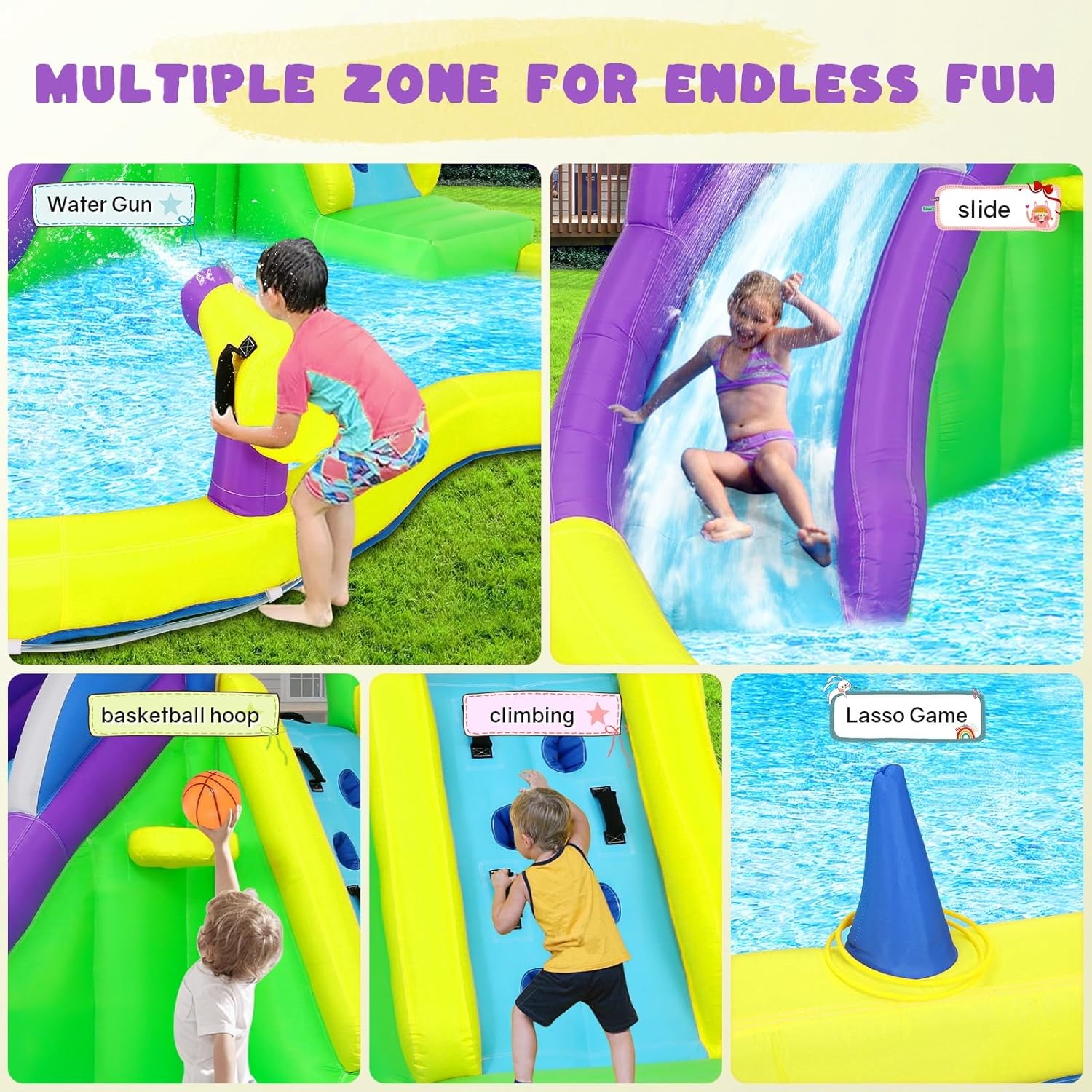 13x14FT Inflatable Bounce Hous - Kids Outdoor House With Slide ulasan dan harga
