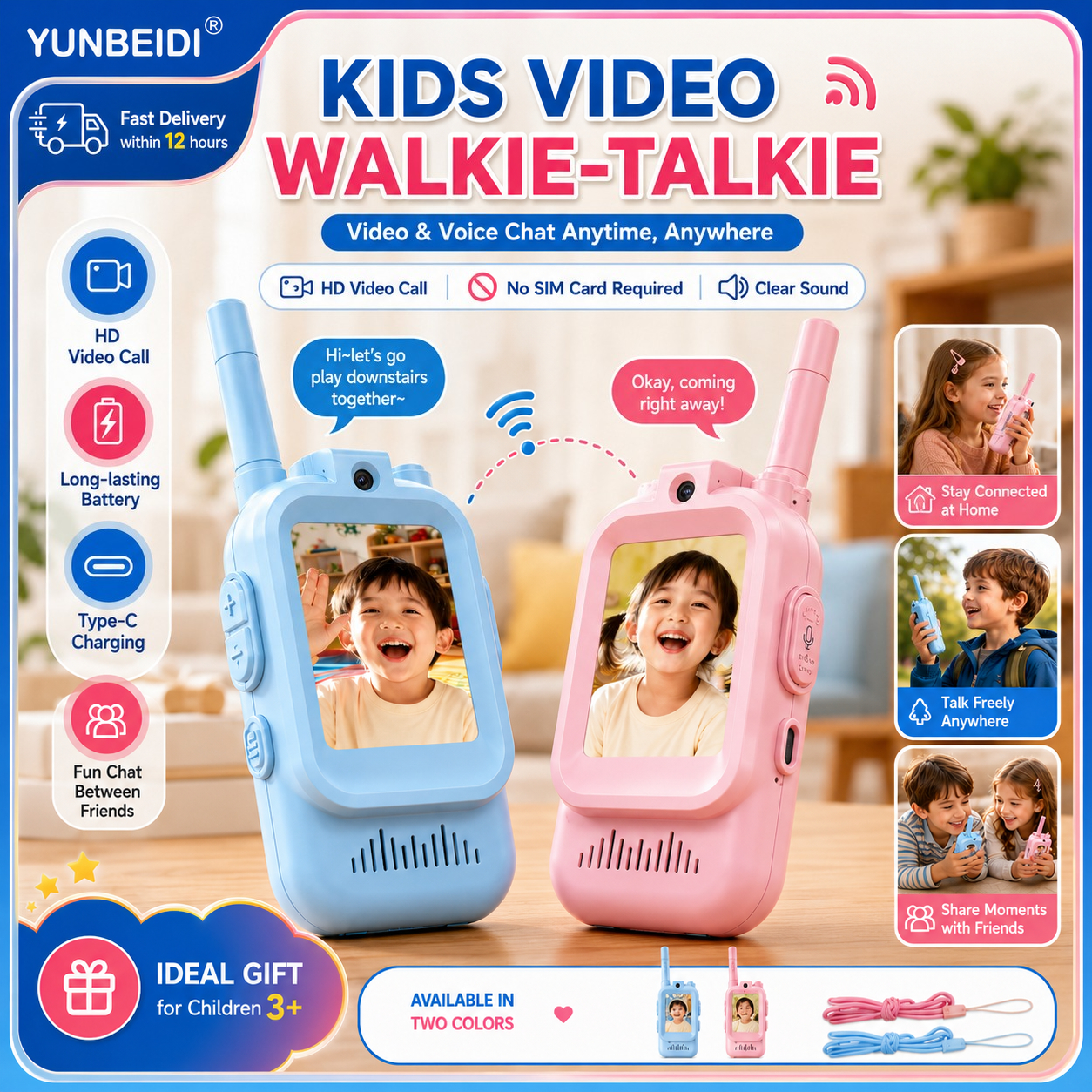 2PCS Kids Video Walkie Talkies - Kids Outdoor Education ulasan dan harga