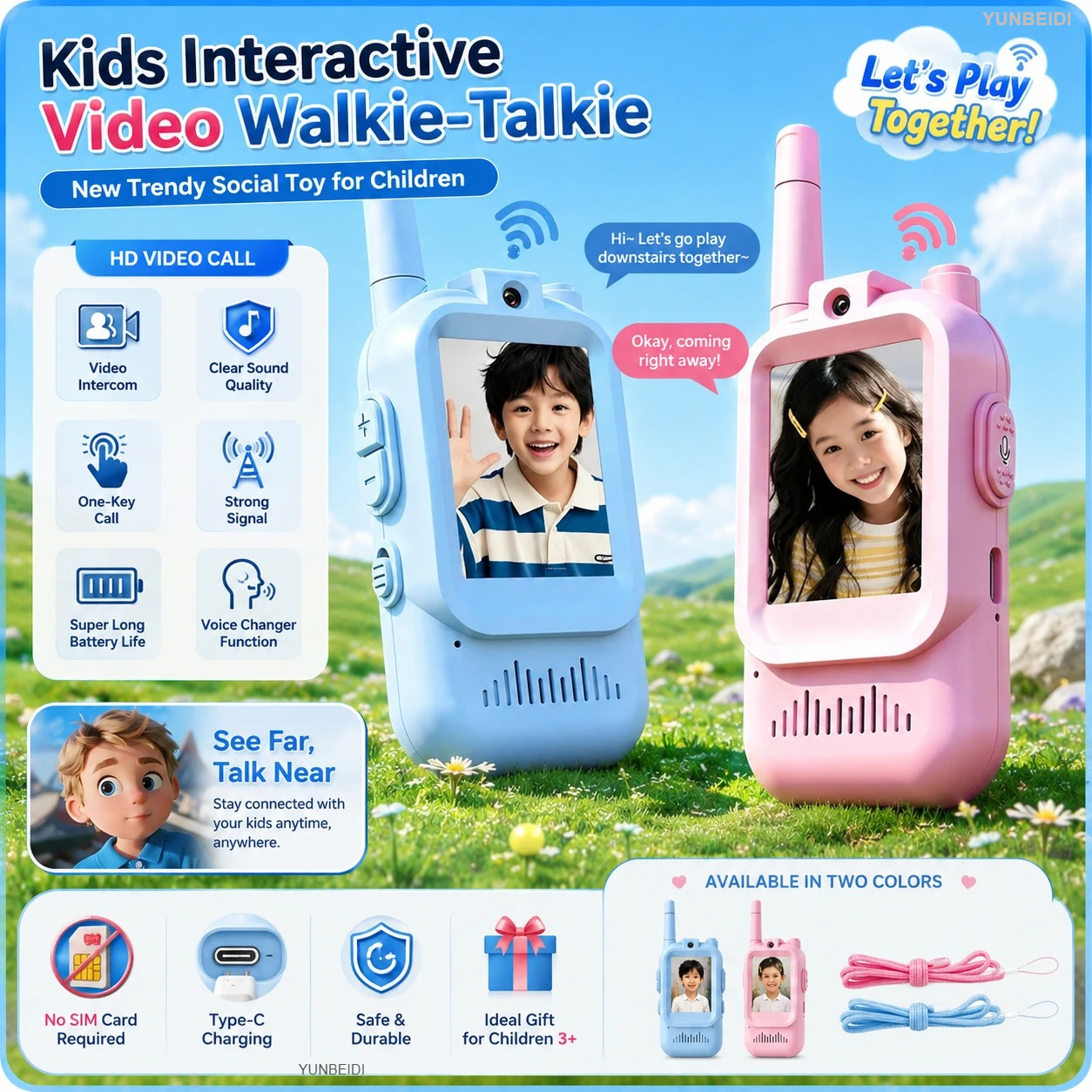 2PCS Kids Video Walkie Talkies - Kids Outdoor Education ulasan dan harga