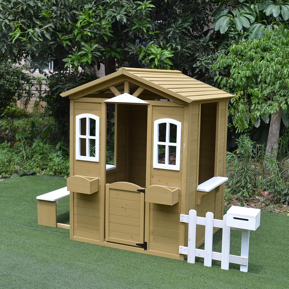 Cedar Wooden Playhouse Kids Ou - Kids Outdoor Bench ulasan dan harga