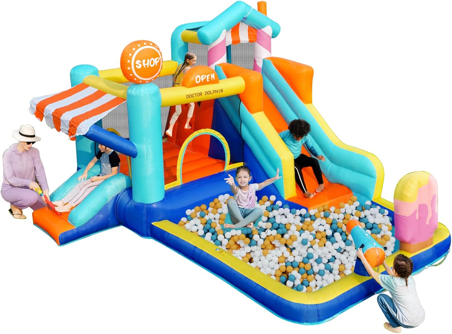Kids Inflatable Bounce House w - Kids Outdoor House With Slide ulasan dan harga