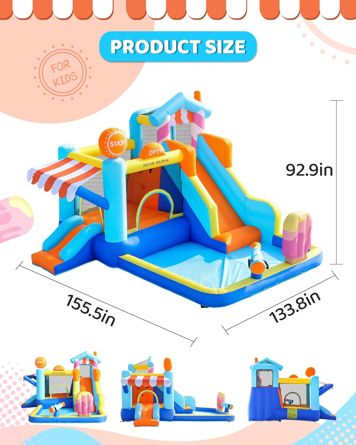 Kids Inflatable Bounce House w - Kids Outdoor House With Slide ulasan dan harga