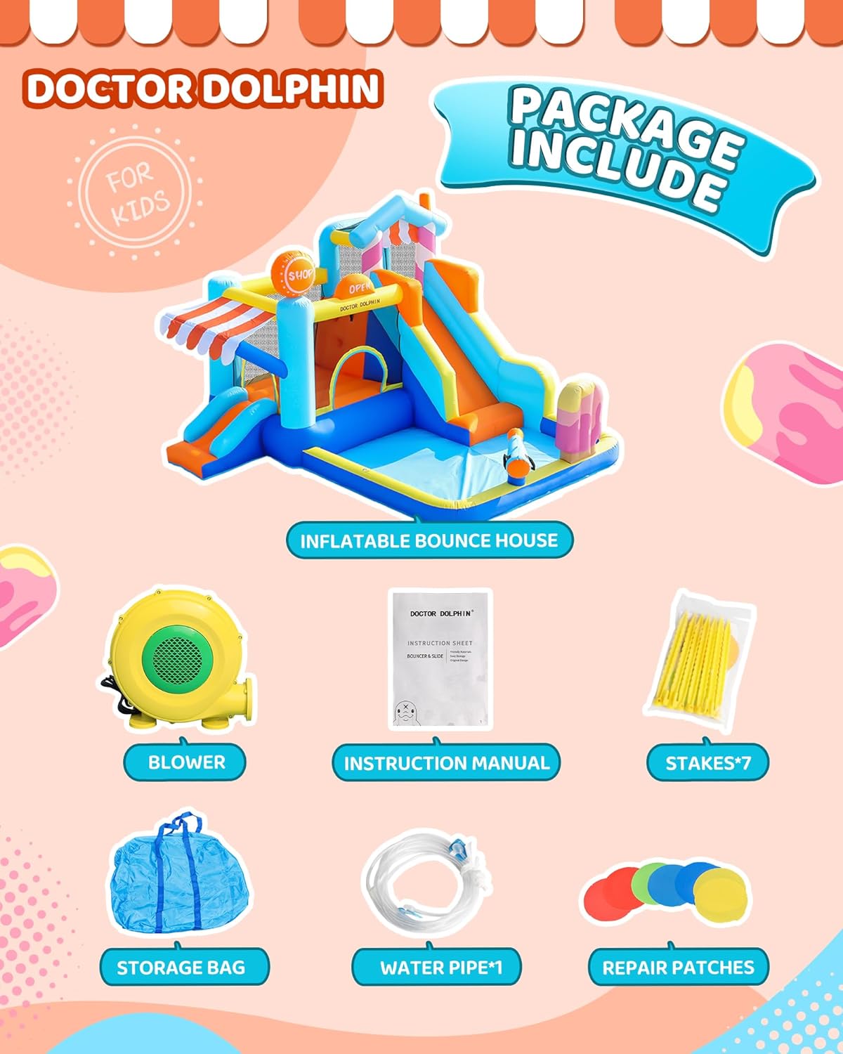 Kids Inflatable Bounce House w - Kids Outdoor House With Slide ulasan dan harga