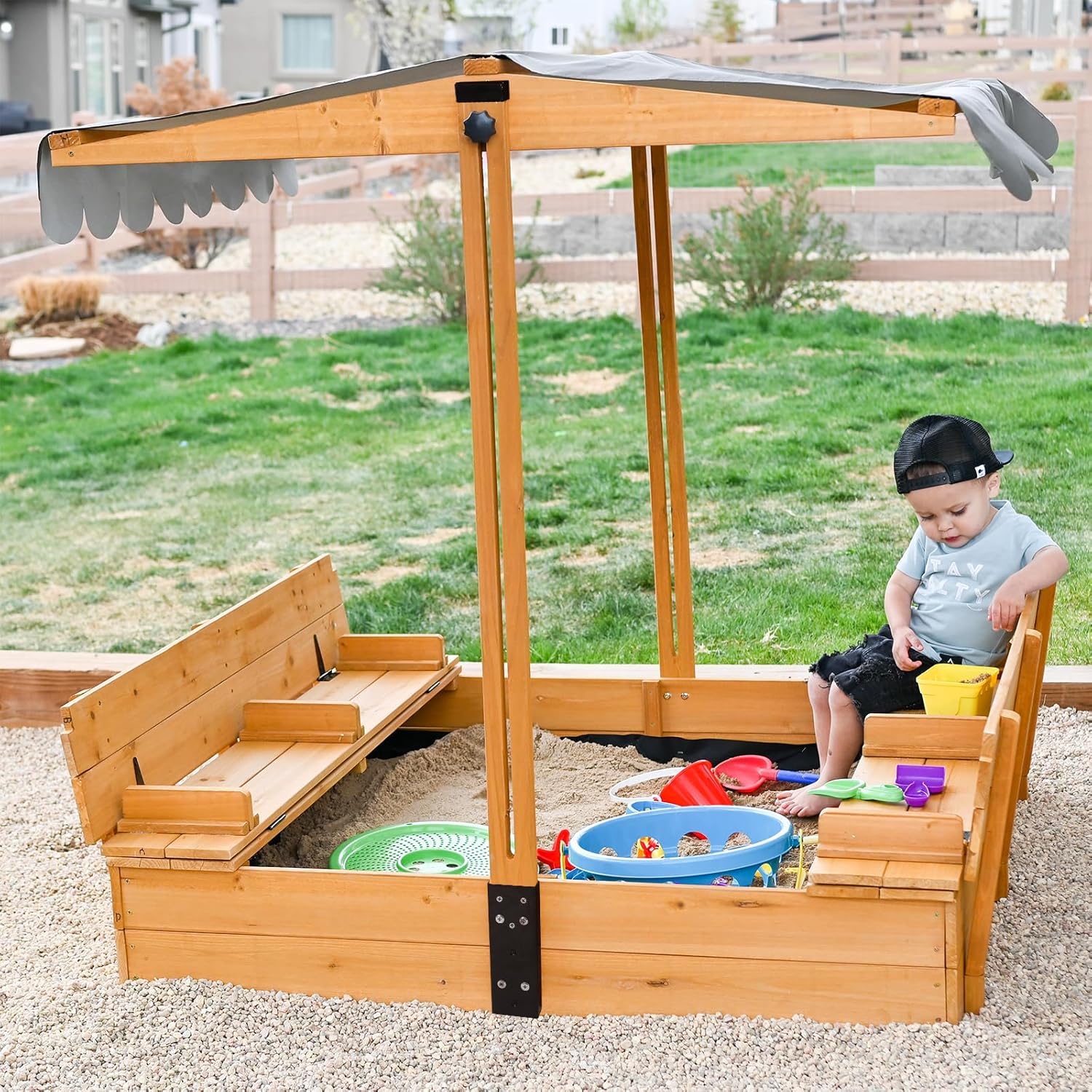Kids Sandbox with Lid – Large  - Kids Outdoor Bench ulasan dan harga