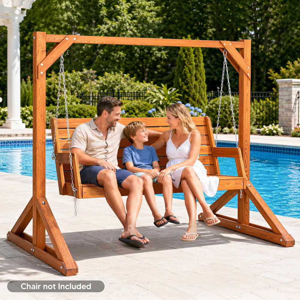 Heavy Duty Wooden Swing Frame  - Kids Outdoor Bench ulasan dan harga