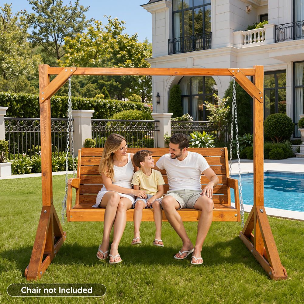 Heavy Duty Wooden Swing Frame  - Kids Outdoor Bench ulasan dan harga