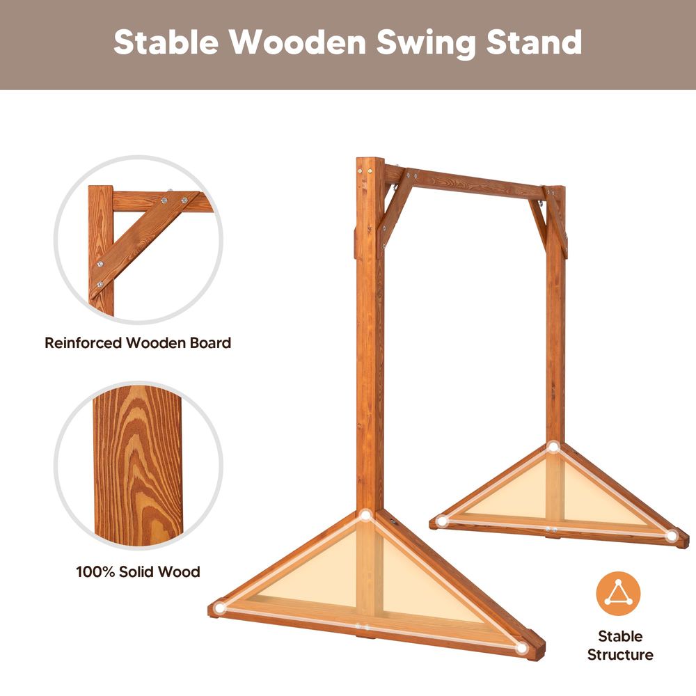 Heavy Duty Wooden Swing Frame  - Kids Outdoor Bench ulasan dan harga
