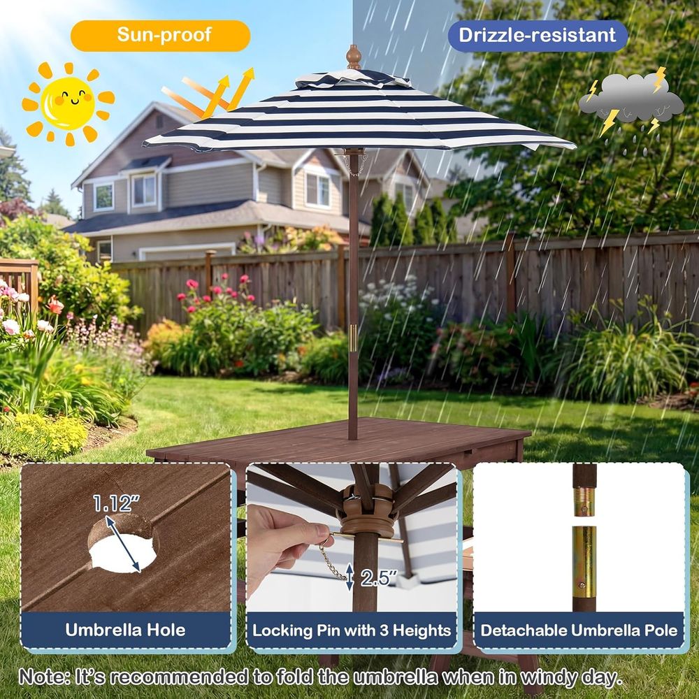 Kids Picnic Table, ir Wood Tod - Kids Outdoor Bench ulasan dan harga