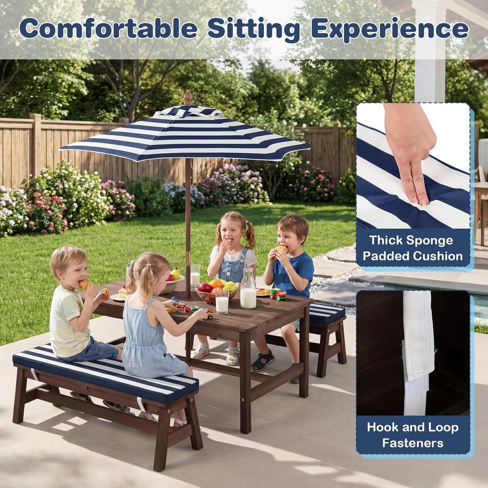 Kids Picnic Table, ir Wood Tod - Kids Outdoor Bench ulasan dan harga