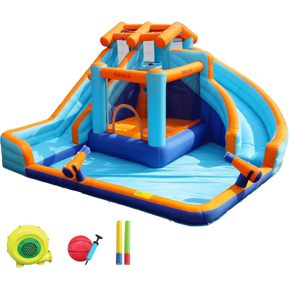 Large Water Slide Bounce House - Kids Outdoor House With Slide ulasan dan harga