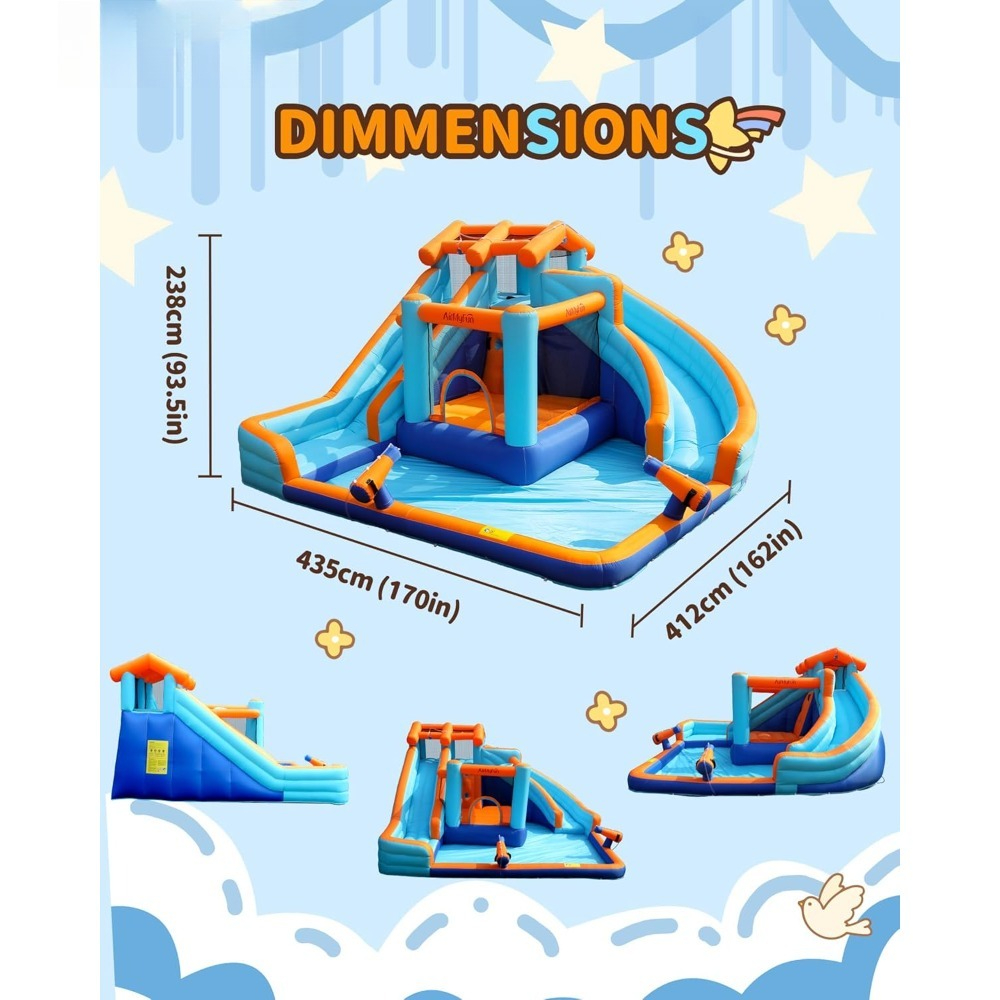 Large Water Slide Bounce House - Kids Outdoor House With Slide ulasan dan harga
