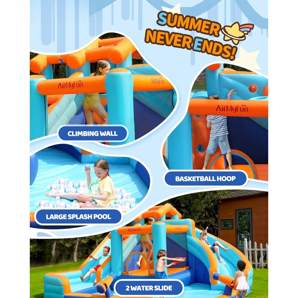 Large Water Slide Bounce House - Kids Outdoor House With Slide ulasan dan harga
