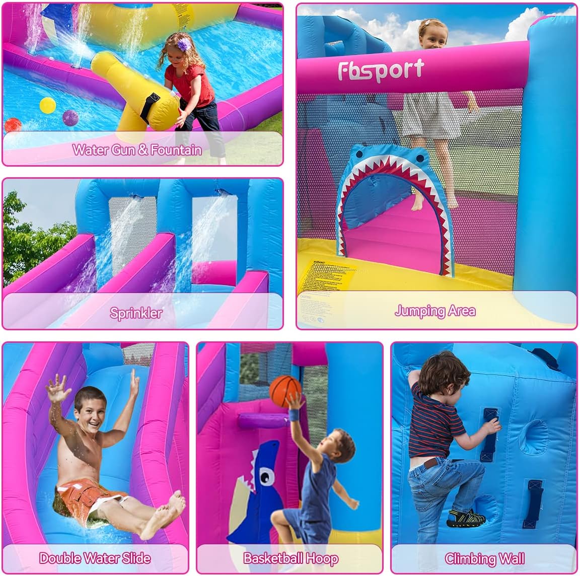 Twin Water Slides Inflatable B - Kids Outdoor House With Slide ulasan dan harga