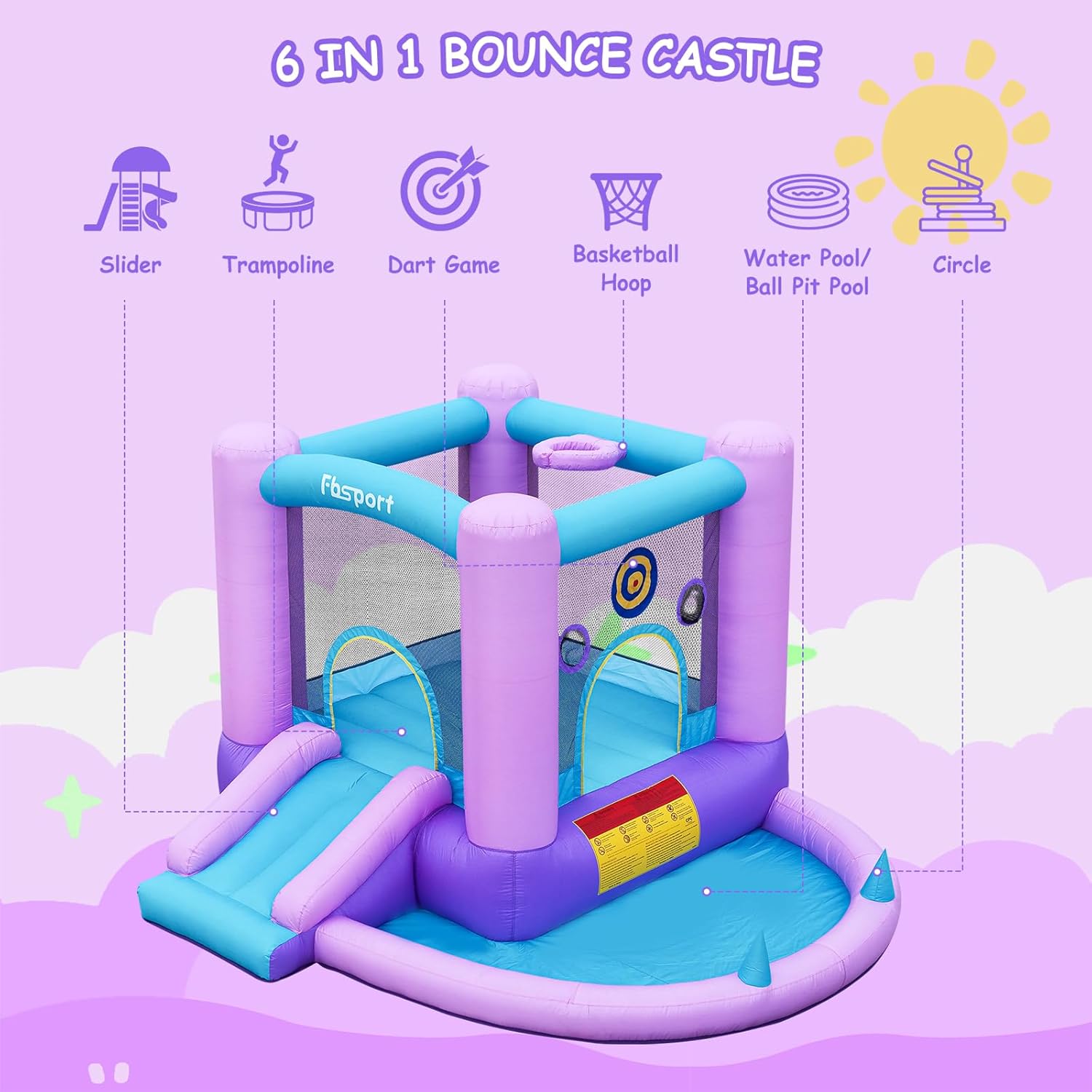 Inflatable Bounce House for Ki - Outdoor Games For Kids ulasan dan harga
