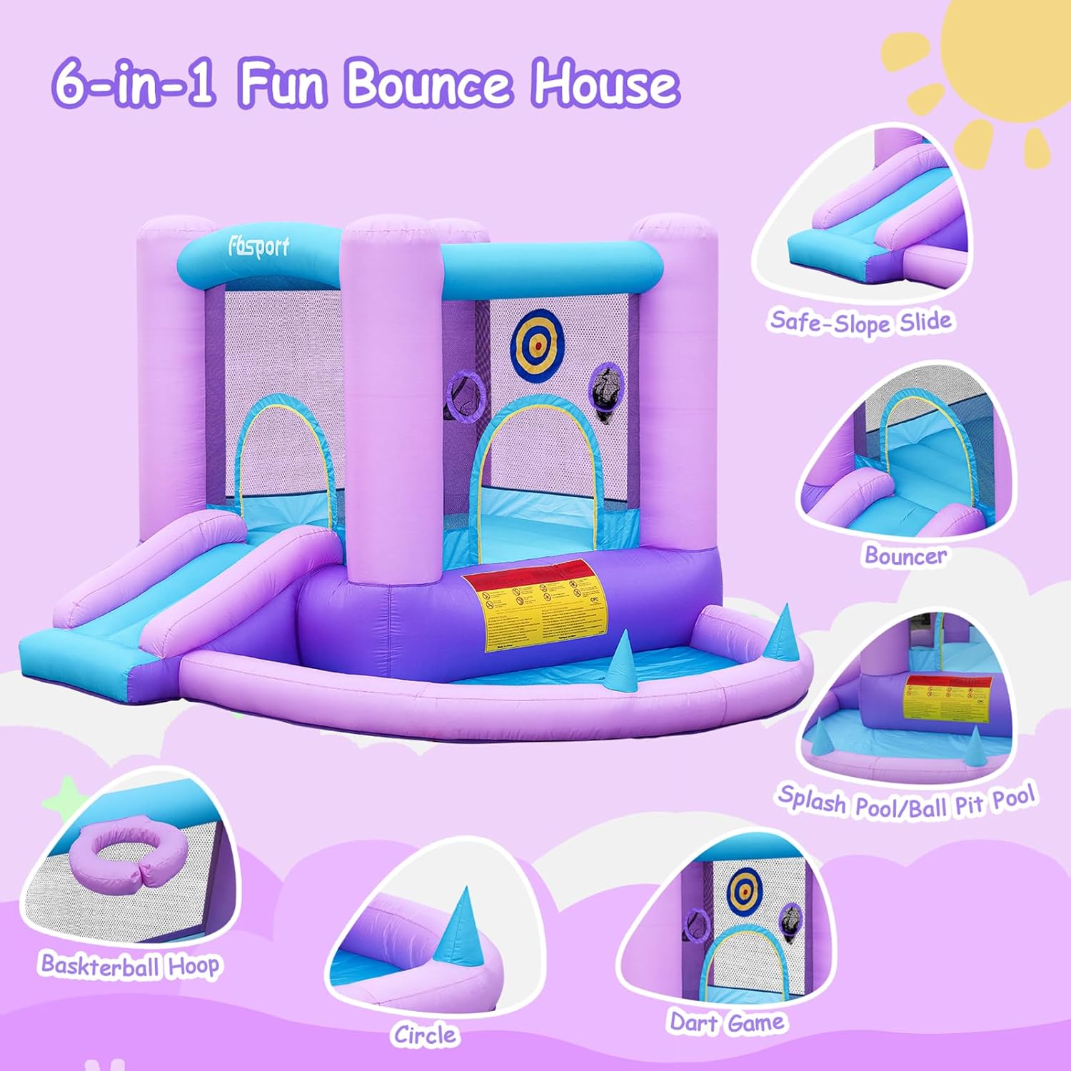 Inflatable Bounce House for Ki - Outdoor Games For Kids ulasan dan harga