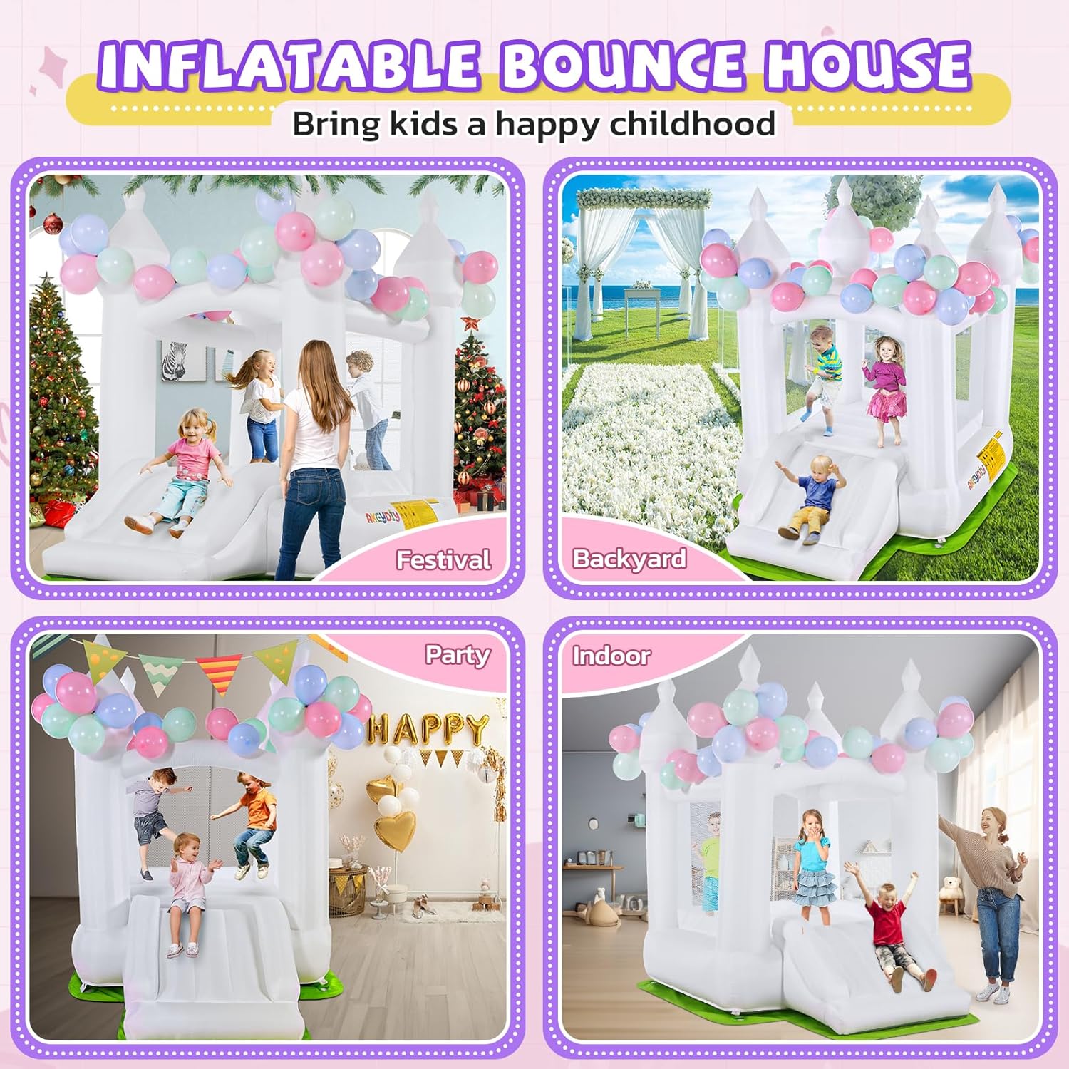 Kids Inflatable Bouncy Castle  - Kids Outdoor House With Slide ulasan dan harga